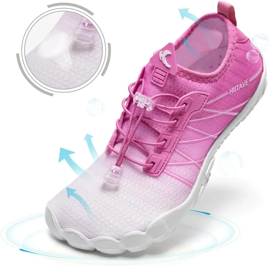 HIITAVE Water Shoes Non Slip Aqua Shoes Barefoot Quick Dry Lightweight with Beach River Swim Pool for Men Women Gradient Color