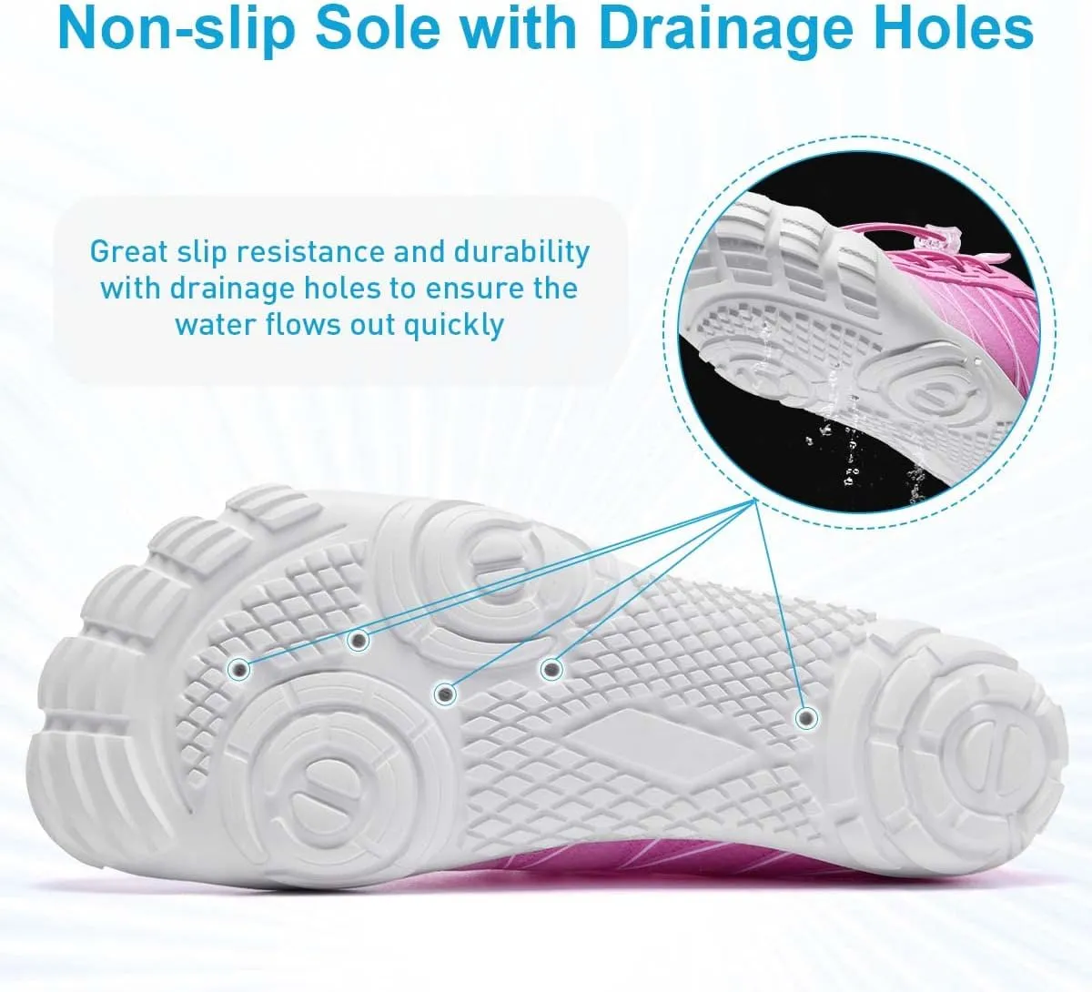 HIITAVE Water Shoes Non Slip Aqua Shoes Barefoot Quick Dry Lightweight with Beach River Swim Pool for Men Women Gradient Color