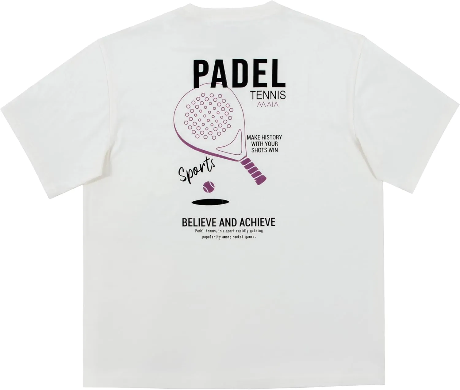 KlothoMAIA Mens Padel Tennis Sport Graphic T-Shirt,Oversize,Cotton Fabric