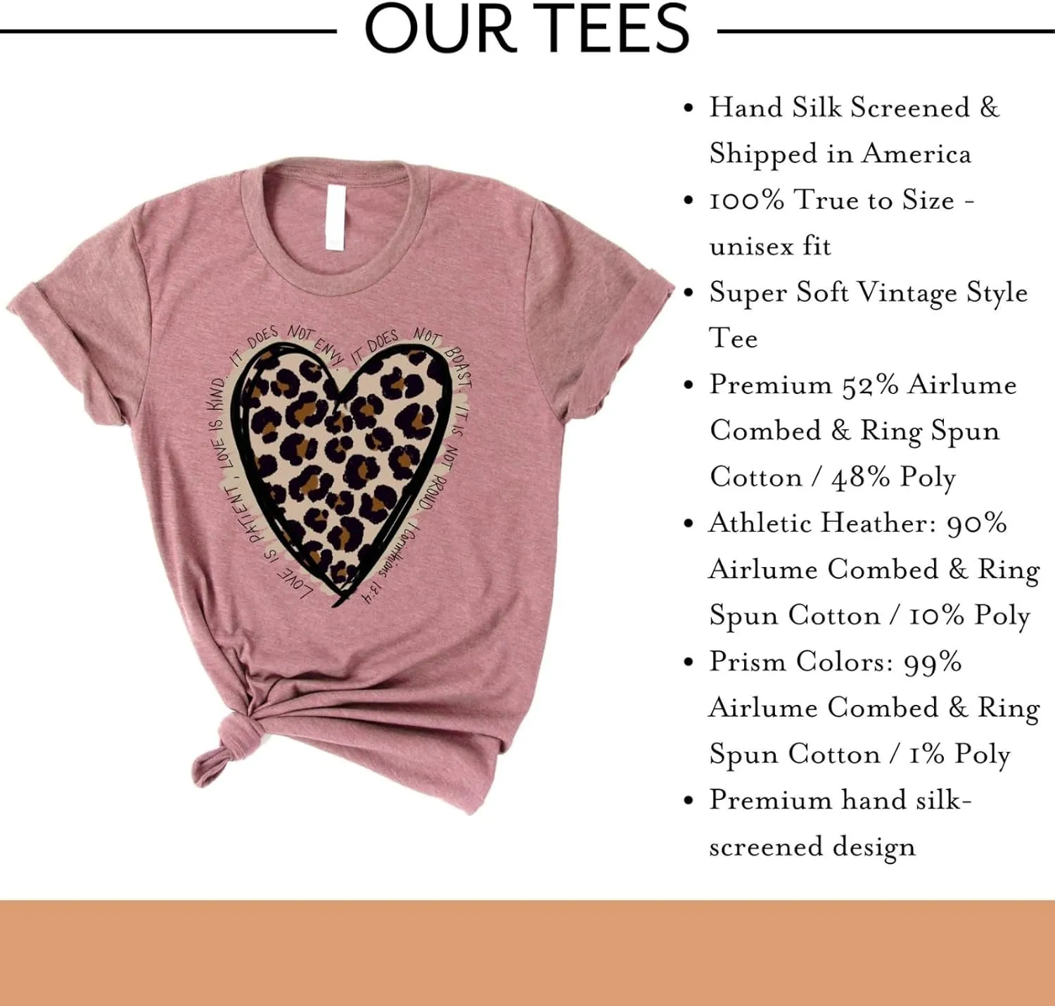 Love in Faith, Love Leopard, Christian T-Shirts for Women, Faith-Based Apparel