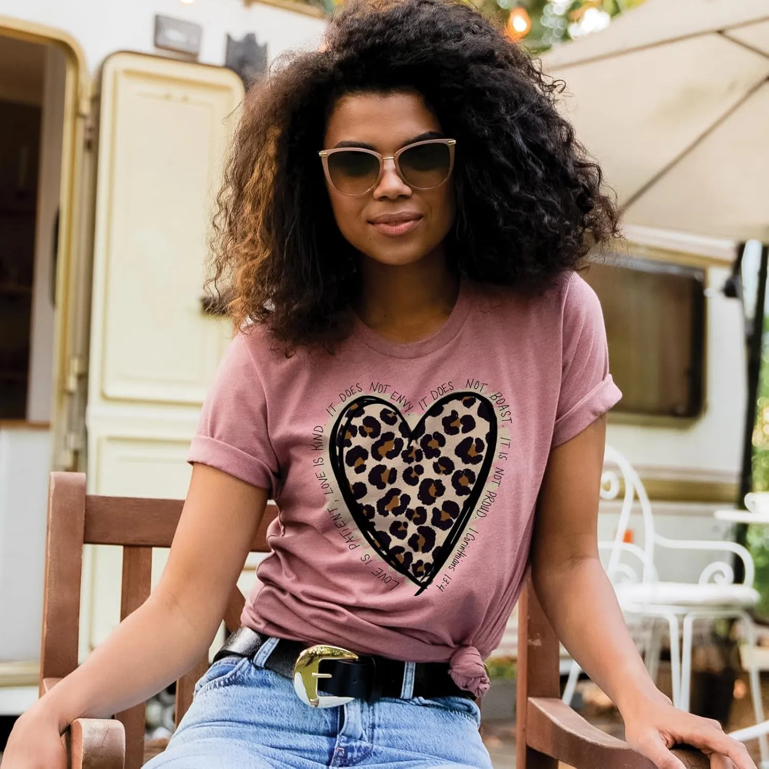 Love in Faith, Love Leopard, Christian T-Shirts for Women, Faith-Based Apparel