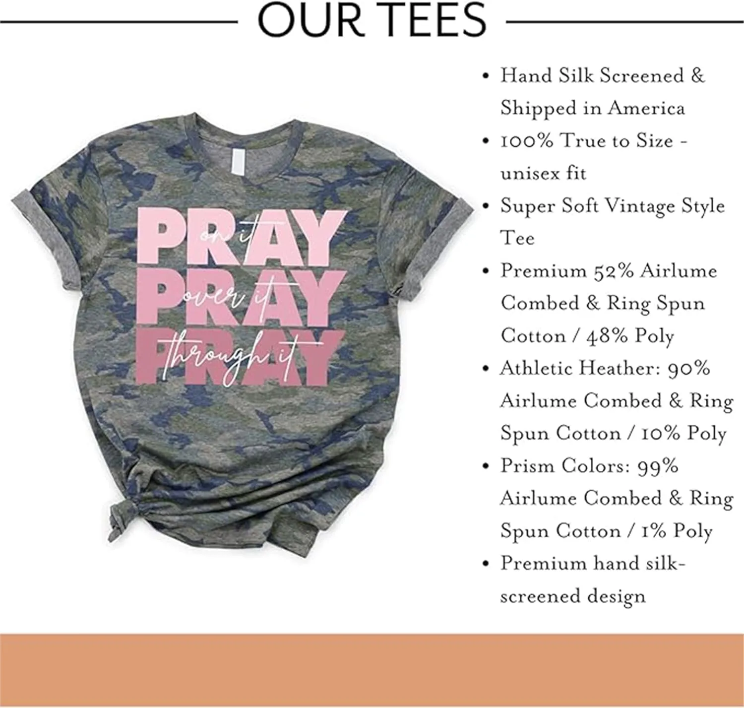 Love in Faith | Pray On It | Christian T-Shirts for Women | Faith-Based Apparel | Christian Gifts