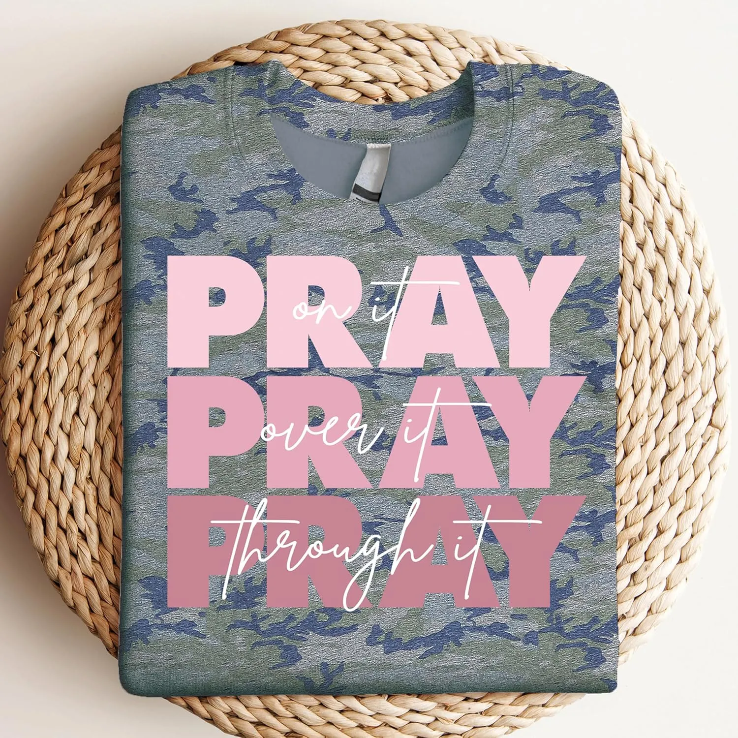 Love in Faith | Pray On It | Christian T-Shirts for Women | Faith-Based Apparel | Christian Gifts