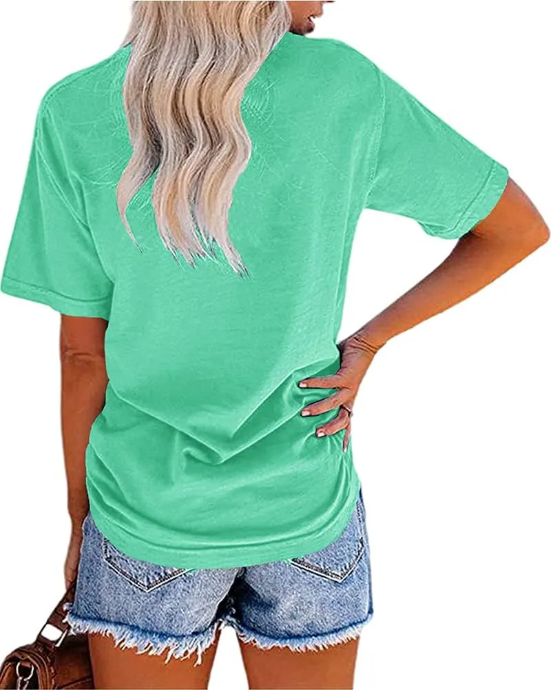 MaQiYa Womens Cute Sunflower Graphic Printed Tee Shirts Vintage Short Sleeve Cotton Shirts Tops