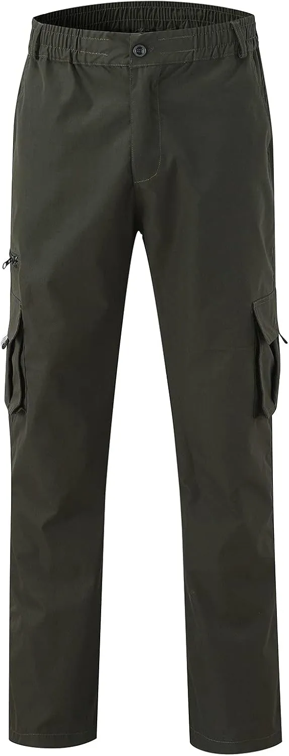 Men Cargo Pants Casual Cotton Stretch Elasticated Waist Pant Sweatpants Joggers Running Workout Jogger Bottoms