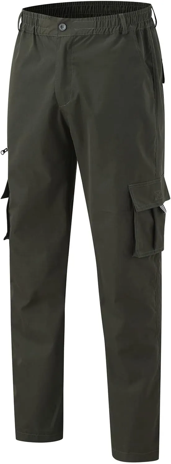 Men Cargo Pants Casual Cotton Stretch Elasticated Waist Pant Sweatpants Joggers Running Workout Jogger Bottoms