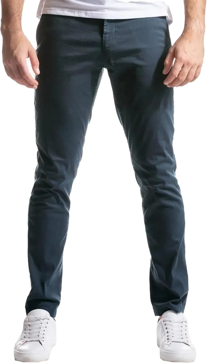 Men's Classic Slim Fit Business Pants Casual Twill Solid Outdoor Trousers Cotton Stretch Comfort Pants