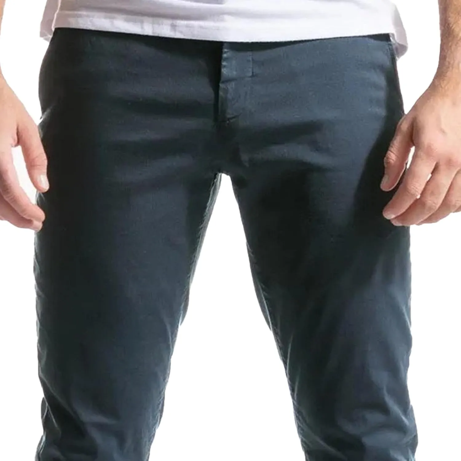 Men's Classic Slim Fit Business Pants Casual Twill Solid Outdoor Trousers Cotton Stretch Comfort Pants