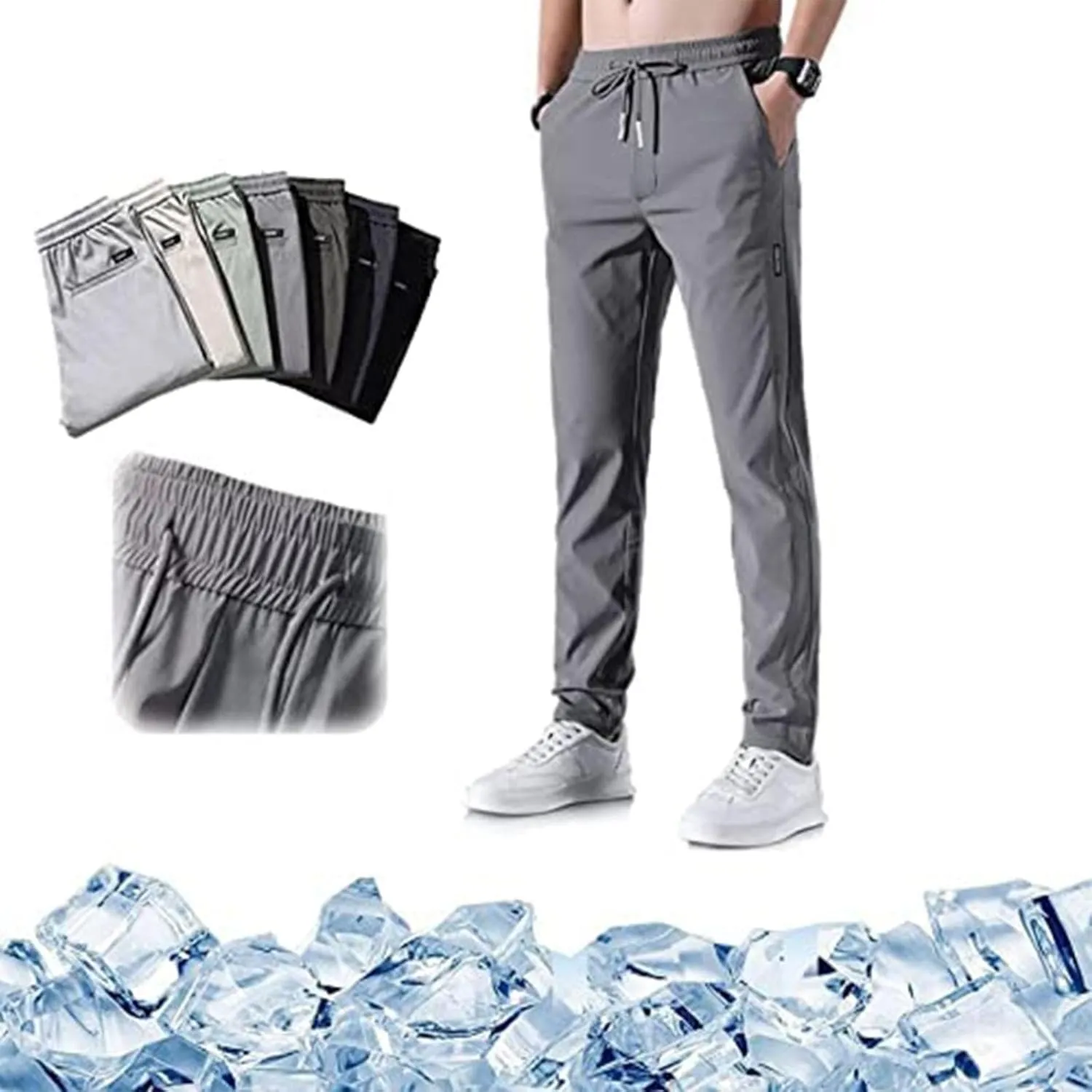 Men's Lightweight Jogging Pant Lounge Work Joggers Comfort Fit Sport Casual Sweatpants Elastic Waist Pants