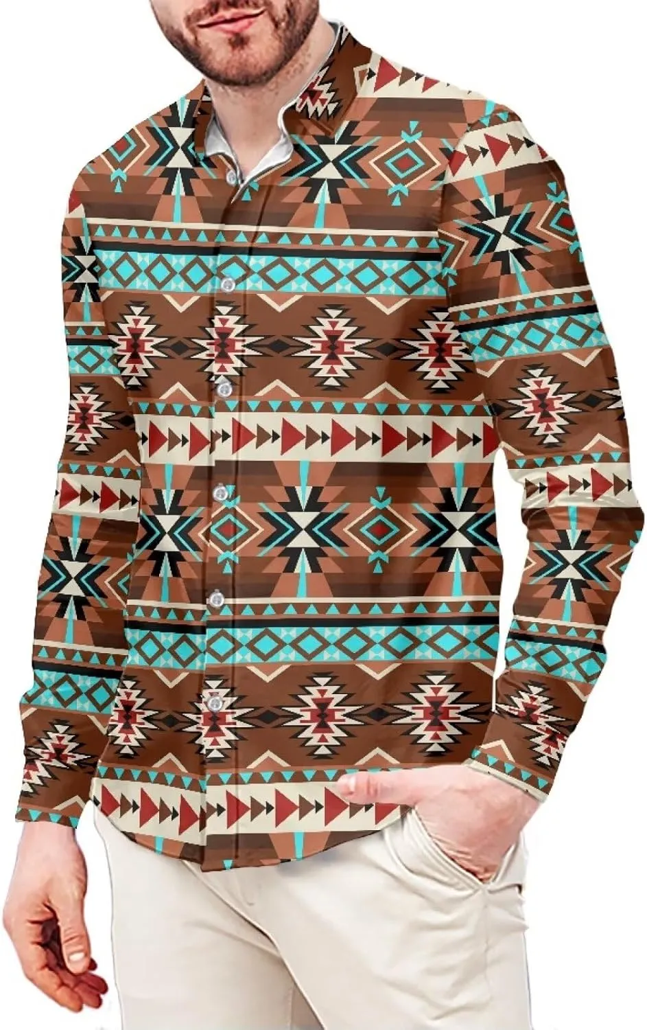 Men's Muscle Fit Dress Shirts Wrinkle-Free Long Sleeve Casual Button Down Shirts