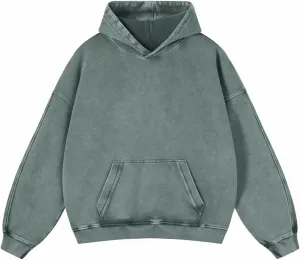 Mens Oversized Hoodies Pullover Women Fall Acid Wash Plain Preppy Hoodie Streetwear Cotton Vintage Hooded Sweatshirt