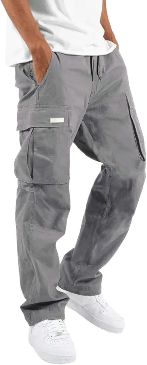 Men's Pants Casual Stylish Joggers Sport Sweatpant Open Hem Elasticated Waist Combat Pant
