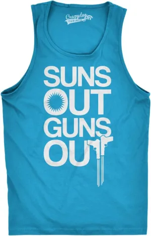 Mens Suns Out Guns Out Tank Funny Workout Tanks Hilarious Gym Shirt