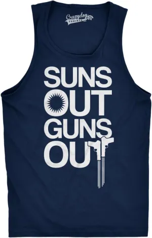 Mens Suns Out Guns Out Tank Funny Workout Tanks Hilarious Gym Shirt