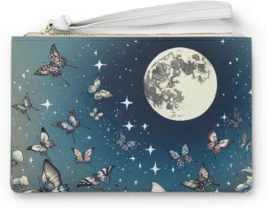 Moonlit Butterfly Clutch Bag - Elegant Evening Purse - Cute Handbag - Trendy Evening Bag - Stylish Night Clutch