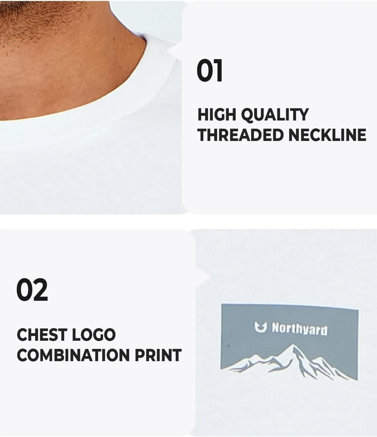 NORTHYARD Men's Heavyweight Cotton T-Shirts Crewneck Short Sleeve Fashion Casual Shirts for Men