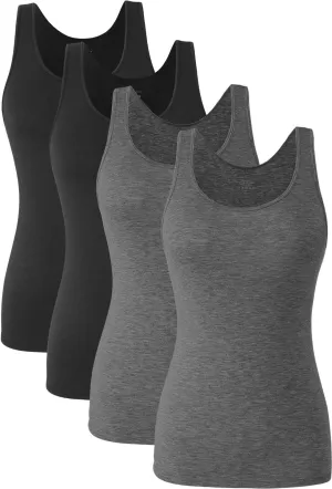 Orrpally Basic Tank Tops for Women Undershirts Tanks Top Lightweight Camis Tank Tops 4-Pack