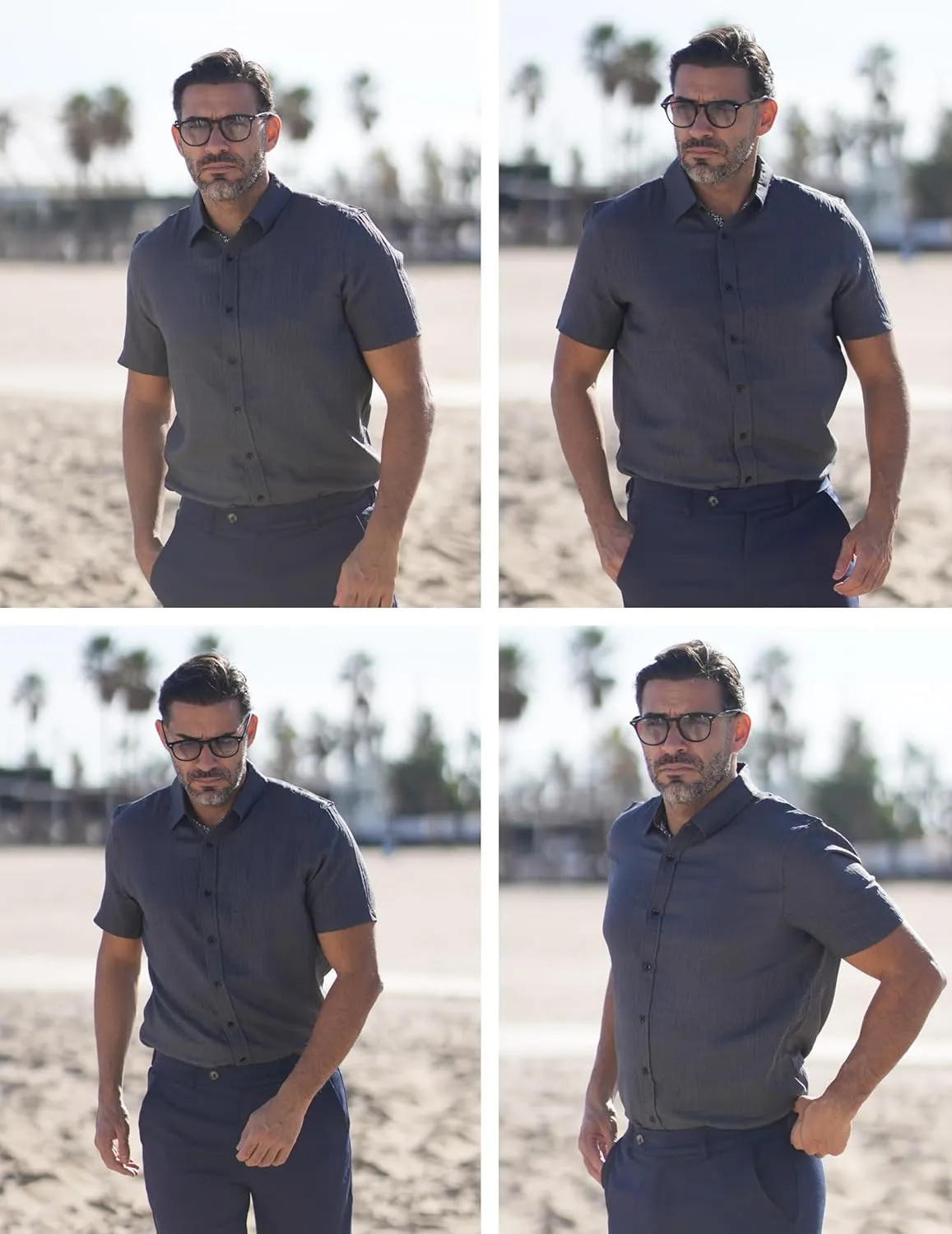 PJ PAUL JONES Mens Short Sleeve Button Down Shirts Casual Beach Summer Vacation Shirts