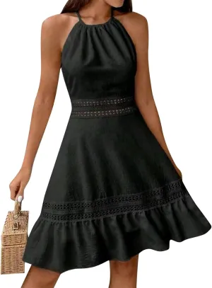 Pop Plus Size Tanks Sundress for Womens Surf Summers Baggy Dresses Women Crew-Neck