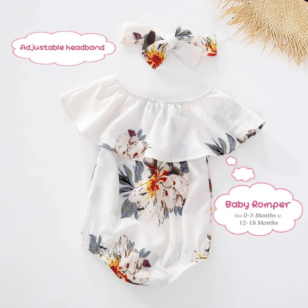 PopReal Mommy and Me Dresses Floral Printed Chiffon Bowknot Ruffles Short Sleeve Beach Mom Daughter Matching Outfits