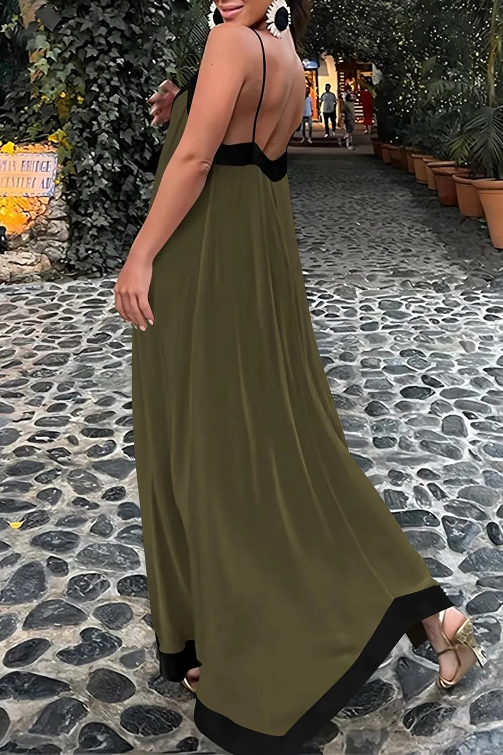 PRETTYGARDEN Women's Flowy Maxi Dress 2025 Summer Sleeveless V Neck Spaghetti Strap Elegant Wedding Party Dresses