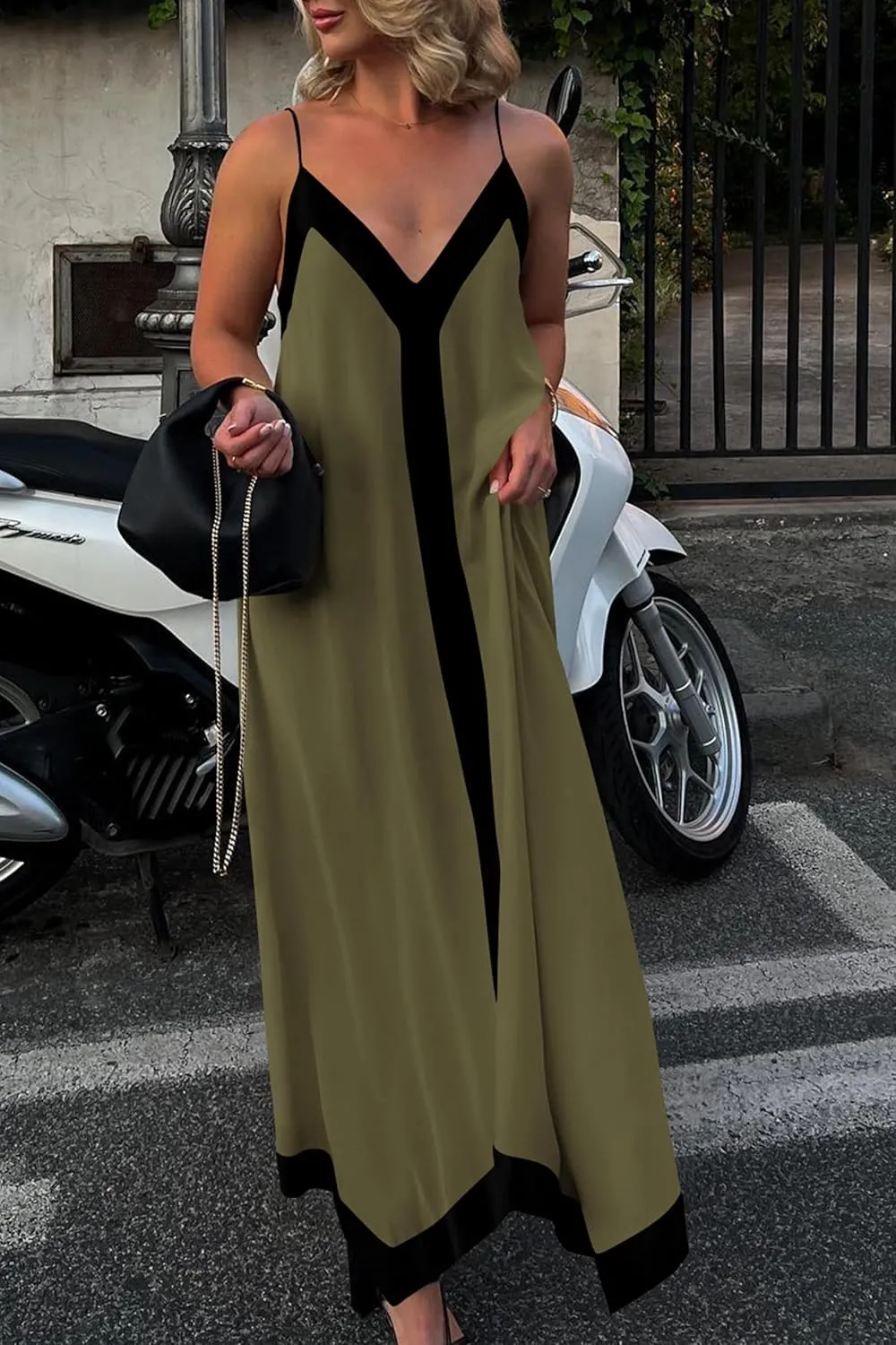 PRETTYGARDEN Women's Flowy Maxi Dress 2025 Summer Sleeveless V Neck Spaghetti Strap Elegant Wedding Party Dresses