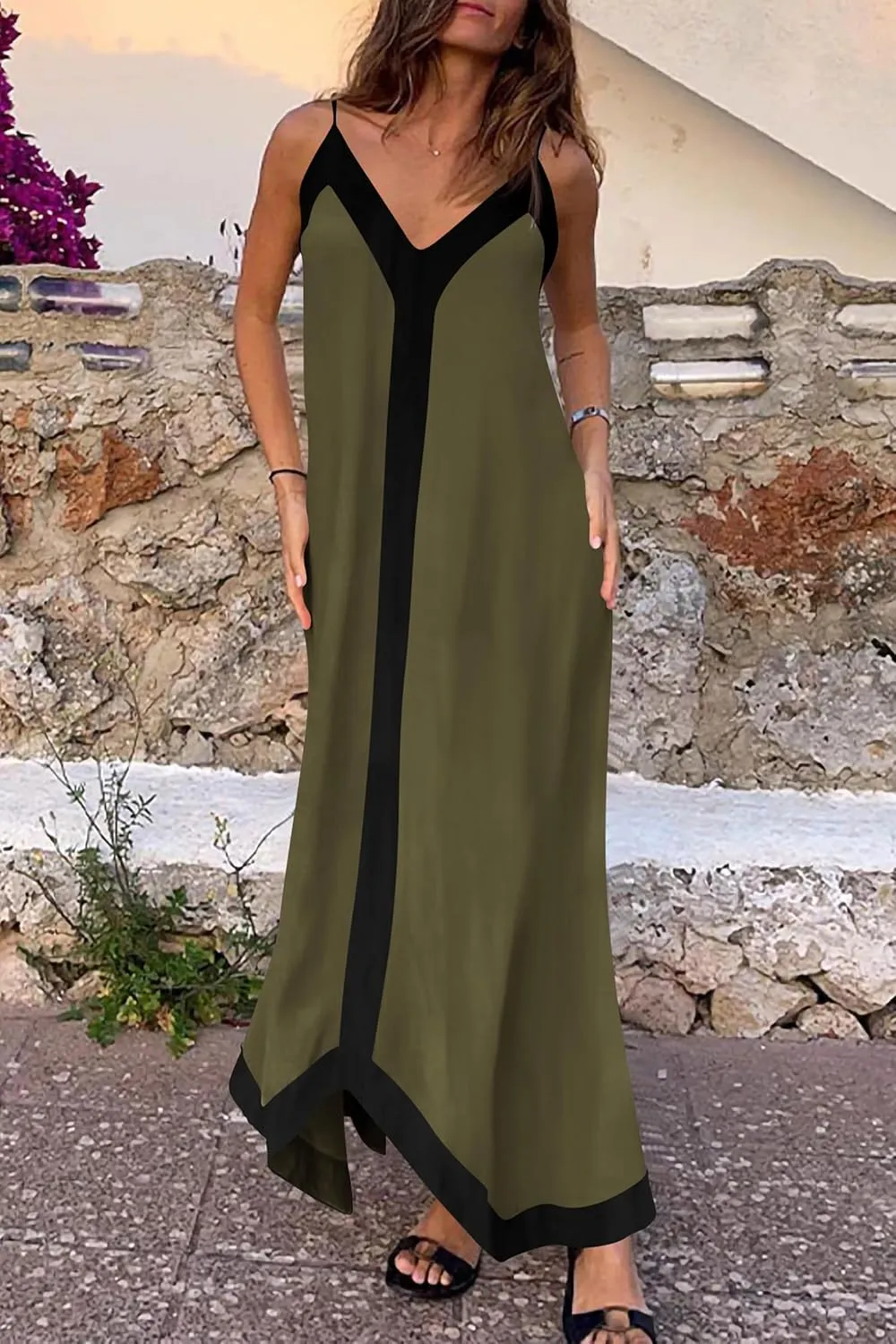 PRETTYGARDEN Women's Flowy Maxi Dress 2025 Summer Sleeveless V Neck Spaghetti Strap Elegant Wedding Party Dresses