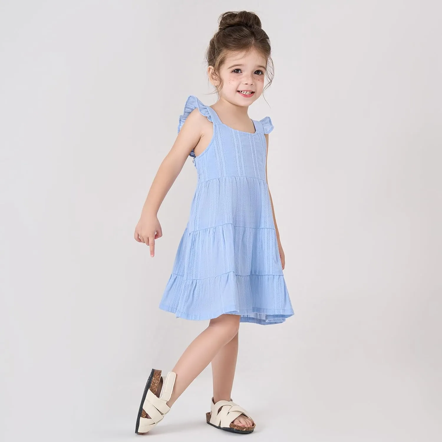 pureborn Toddler Girls Sleeveless Summer Dresses 1-8 Years