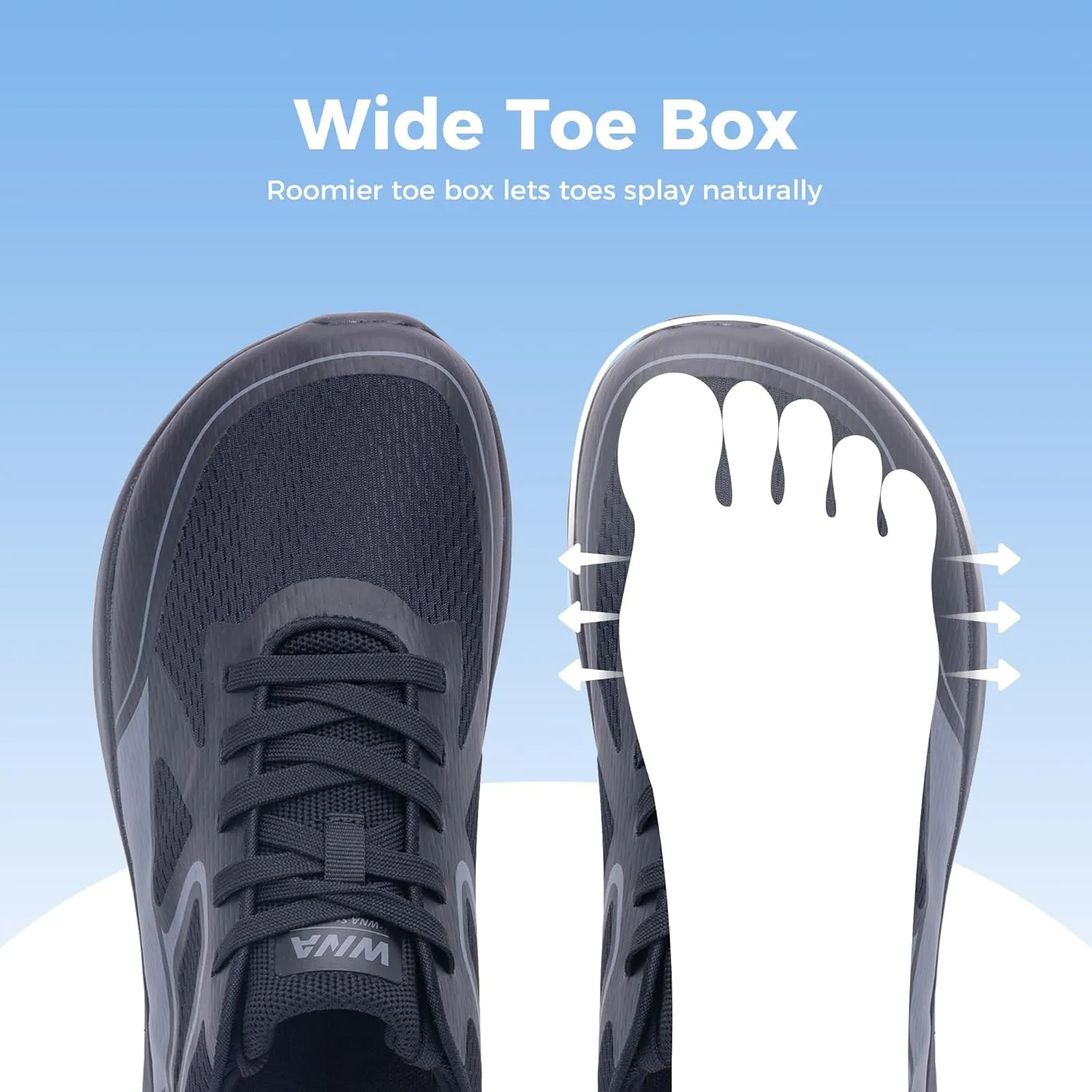 QAUPPE Wide Toe Box Walking Shoes for Men | Zero Drop Minimalist Design | Arch Support for Plantar Fasciitis | Slip-On Tennis Shoes US 8-12