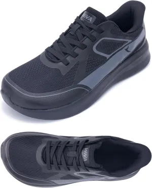 QAUPPE Wide Toe Box Walking Shoes for Men | Zero Drop Minimalist Design | Arch Support for Plantar Fasciitis | Slip-On Tennis Shoes US 8-12
