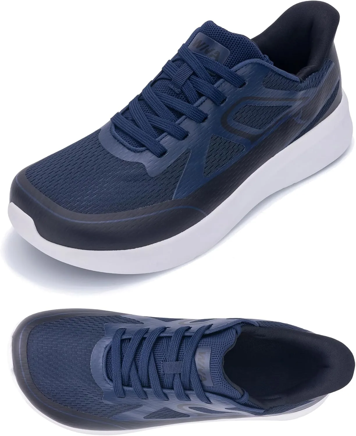 QAUPPE Wide Toe Box Walking Shoes for Men | Zero Drop Minimalist Design | Arch Support for Plantar Fasciitis | Slip-On Tennis Shoes US 8-12