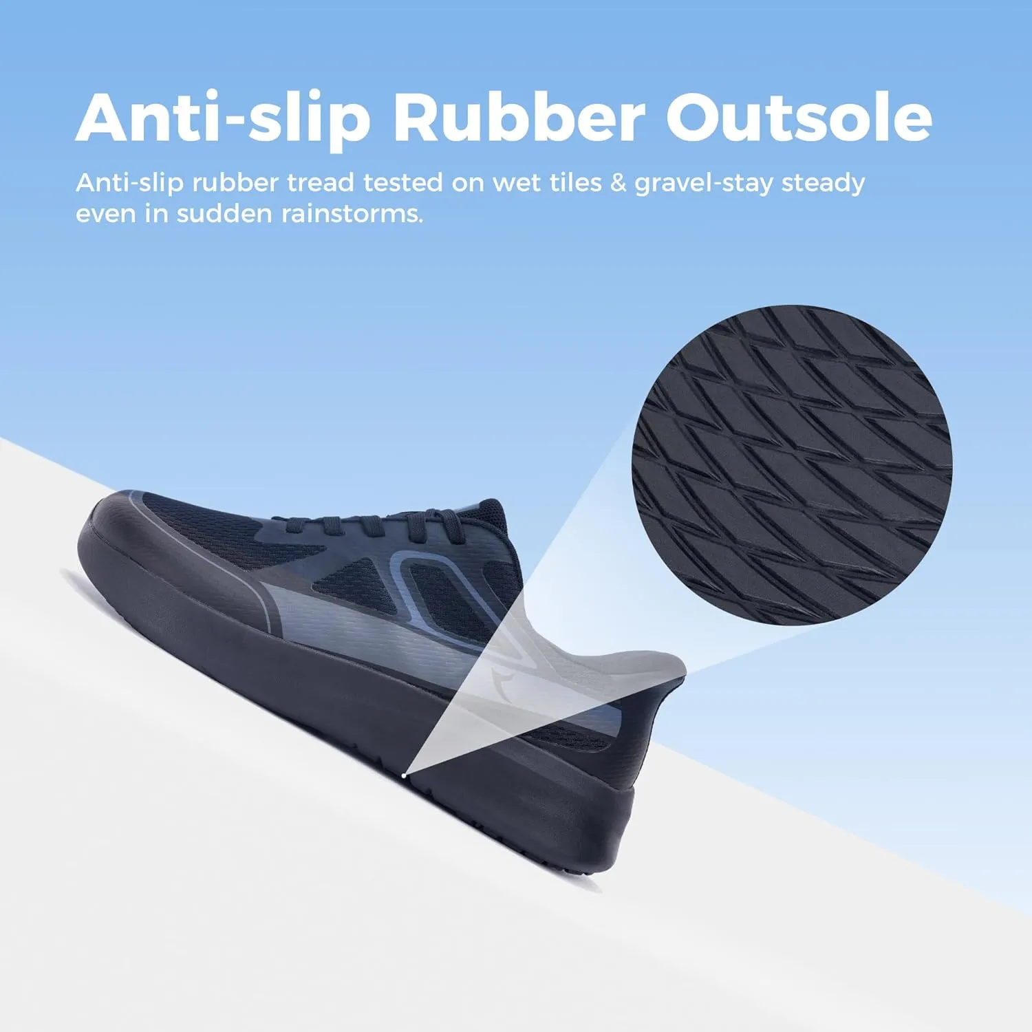 QAUPPE Wide Toe Box Walking Shoes for Men | Zero Drop Minimalist Design | Arch Support for Plantar Fasciitis | Slip-On Tennis Shoes US 8-12