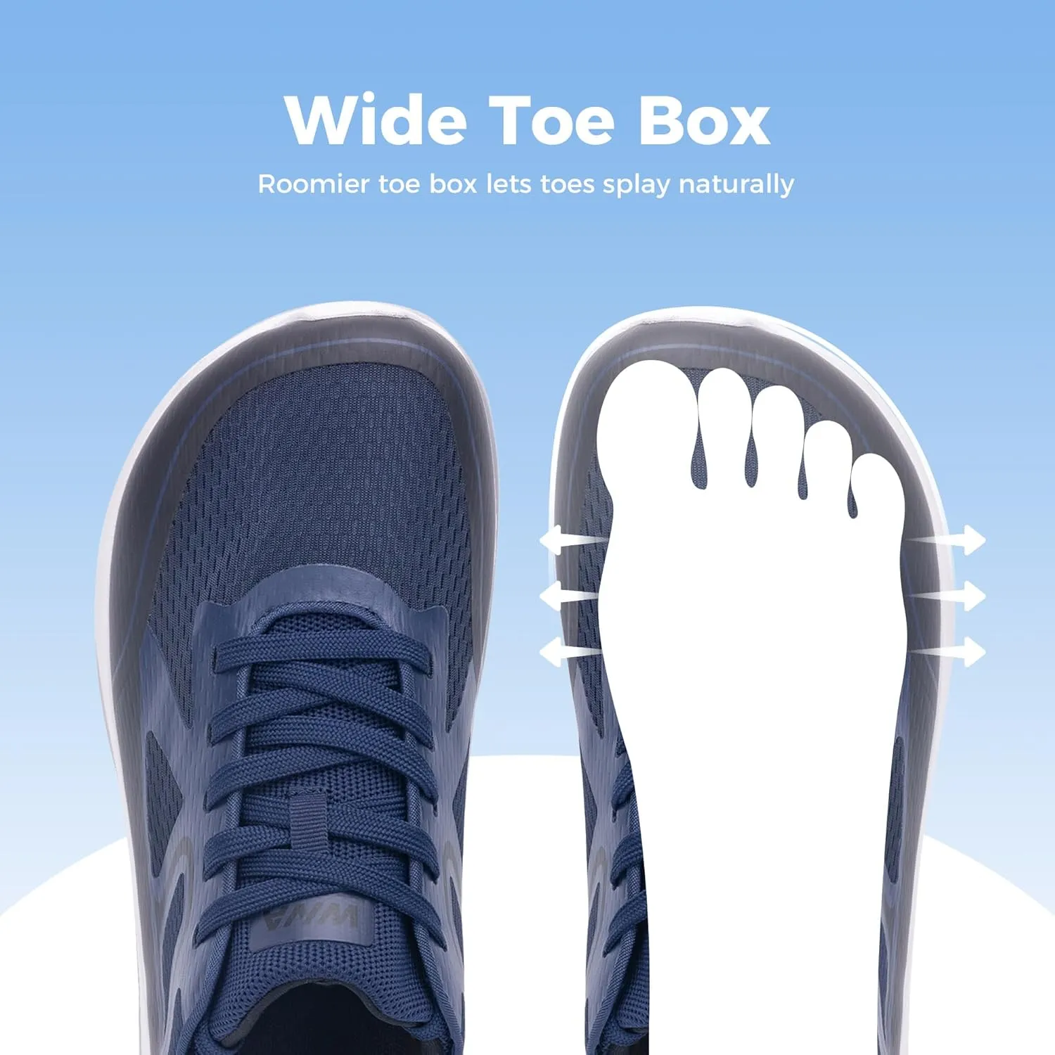 QAUPPE Wide Toe Box Walking Shoes for Men | Zero Drop Minimalist Design | Arch Support for Plantar Fasciitis | Slip-On Tennis Shoes US 8-12