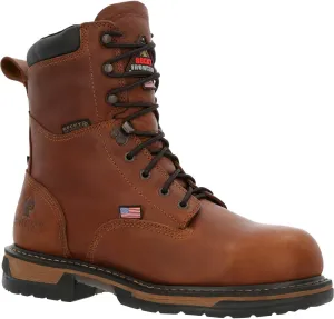 ROCKY IronClad Steel Toe Waterproof Work Boots, Brown, Size 12(W)