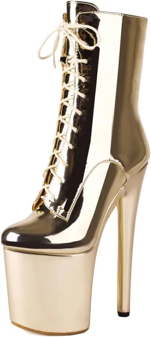 Roimaash Women Fashion 20CM Pole Dance Ankle Boots