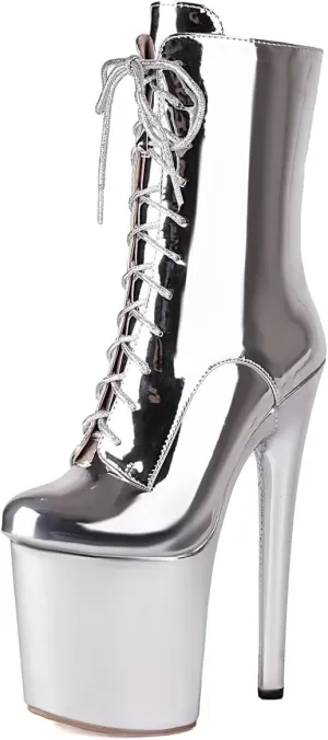 Roimaash Women Fashion 20CM Pole Dance Ankle Boots