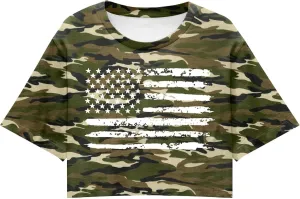 Shirts for Women 4th of July Outfits American Flag Print Womens Tops Comfy Independence Day T Shirts
