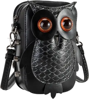 Shoulder HandbagCartoon Owl PU Leather Crossbody Bag for Women Stylish and Functional Shoulder Purse Medieval Satchel for Everyday Use