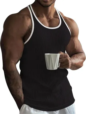Sleeveless Shirts for Men Spring Casual O Tank Neck Flag Blouse Men Tops Men's Tank Tops Black Shirts for Men Mens