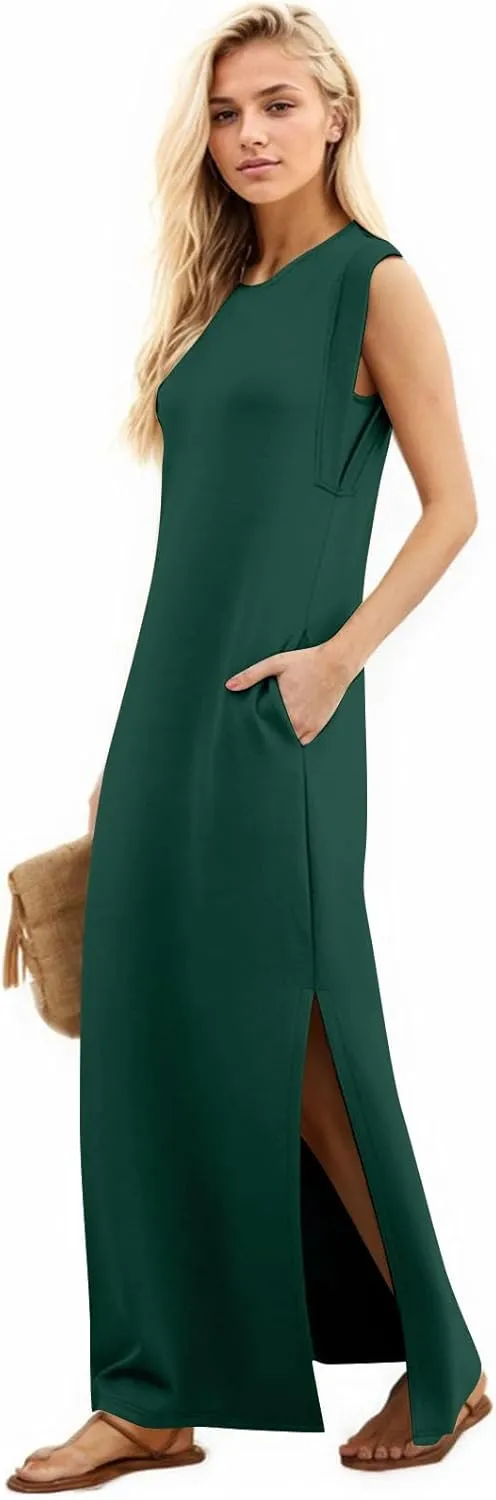 Summer Swim Plus Size Sundress Womens Tanks Loose Fit Solid Dress Women