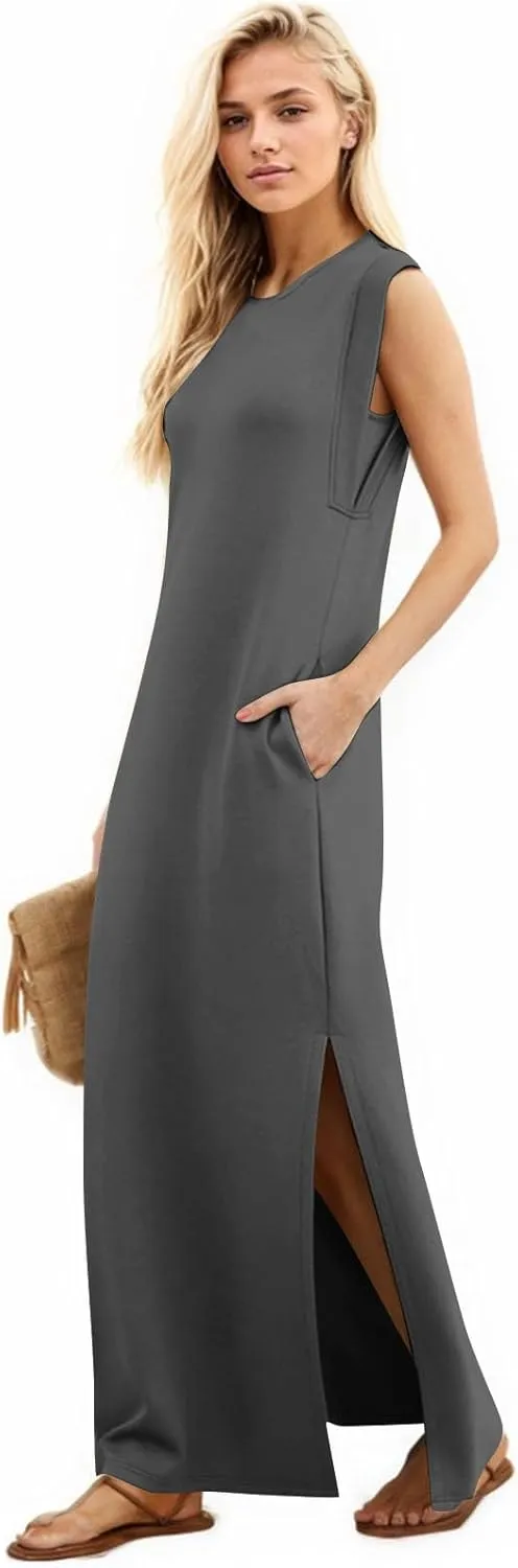 Summer Swim Plus Size Sundress Womens Tanks Loose Fit Solid Dress Women