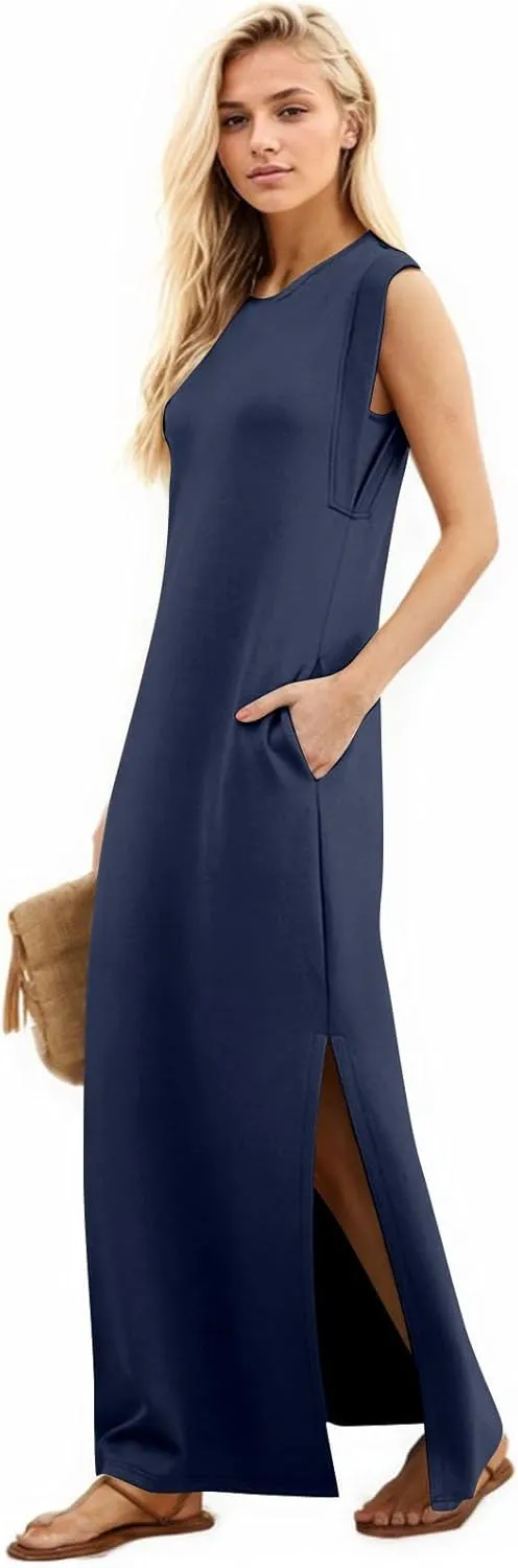 Summer Swim Plus Size Sundress Womens Tanks Loose Fit Solid Dress Women