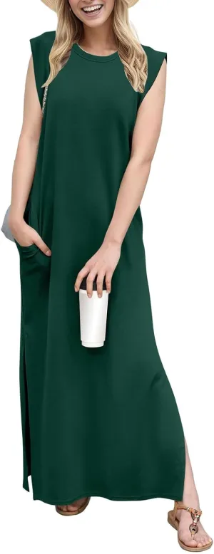 Summer Swim Plus Size Sundress Womens Tanks Loose Fit Solid Dress Women