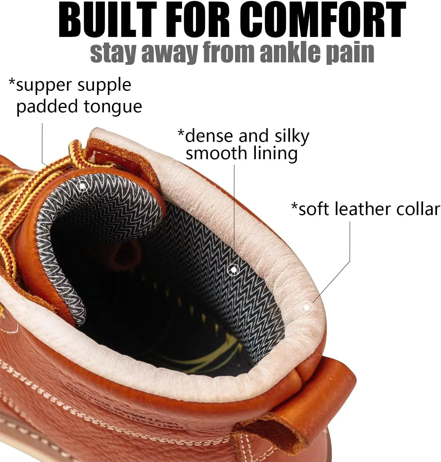 SUREWAY 6 Wedge Moc Toe Work Boots for Men - Soft Toe,Premium Full-Grain Leather,Lightweight Work Boots/Shoes,Comfort Insole,Oil/Slip Resistant,Real Goodyear,EH Rated Industrial Construction Boots