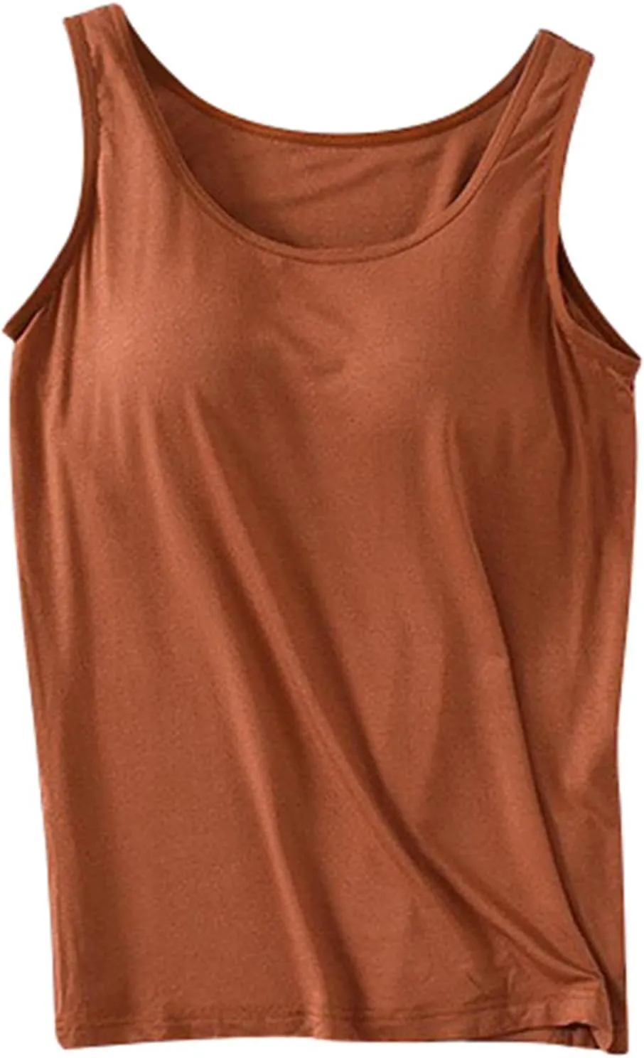 Tank Tops for Women Summer Spaghetti Strap Basic Padded Tank Top with Built in Bra Workout Yoga Tshirts