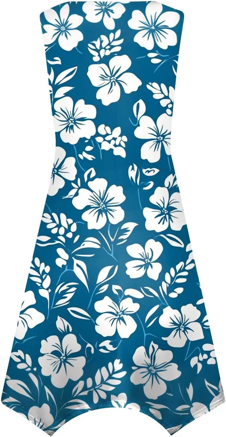 Tanks Spring Sundress Ladie's Plus Size Skiing Printing Dress Ladies Looses Crewneck Cozy Dresses