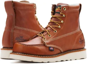 Thorogood American Heritage 6 Steel Toe Work Boots for Men - Full-Grain Leather with Moc Toe, Slip-Resistant Wedge Outsole, and Comfort Insole; EH Rated