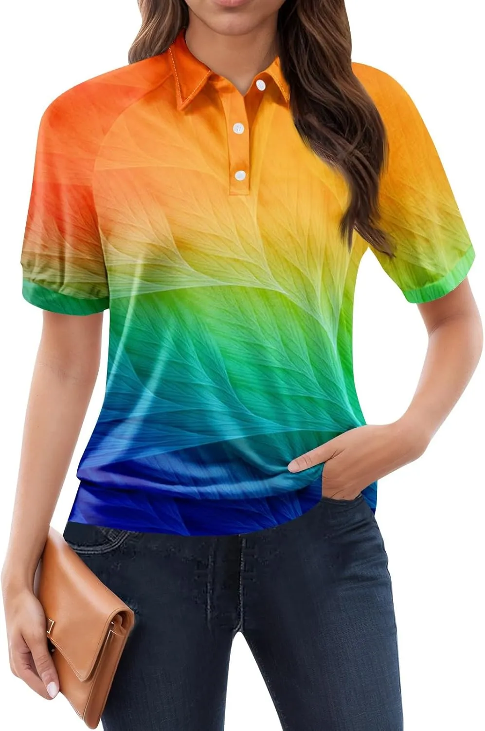 Tops for Women Trendy Short Sleeve Summer Collared Shirts Polo Blouses Casual Vacation Outfits Banded Hem