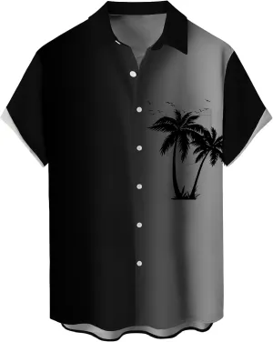 Tropical Shirts Button Down Holiday Casual Hawaiian Short Sleeve Men Loose Beach Shirts