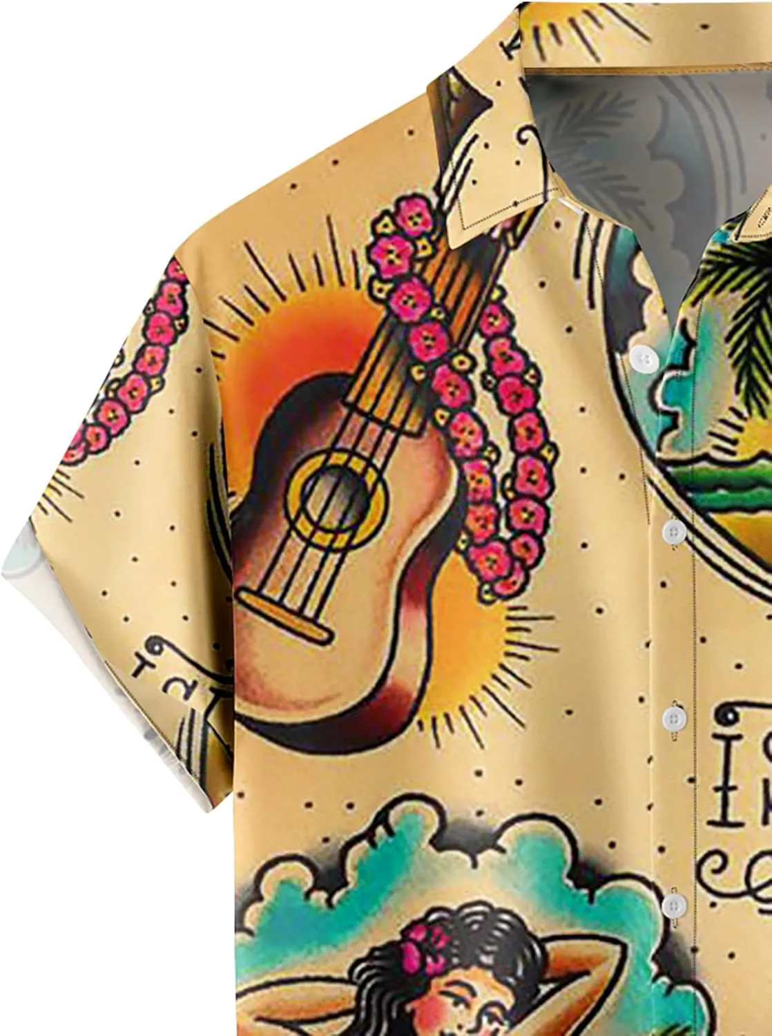 Tropical Shirts Button Down Holiday Casual Hawaiian Short Sleeve Men Loose Beach Shirts